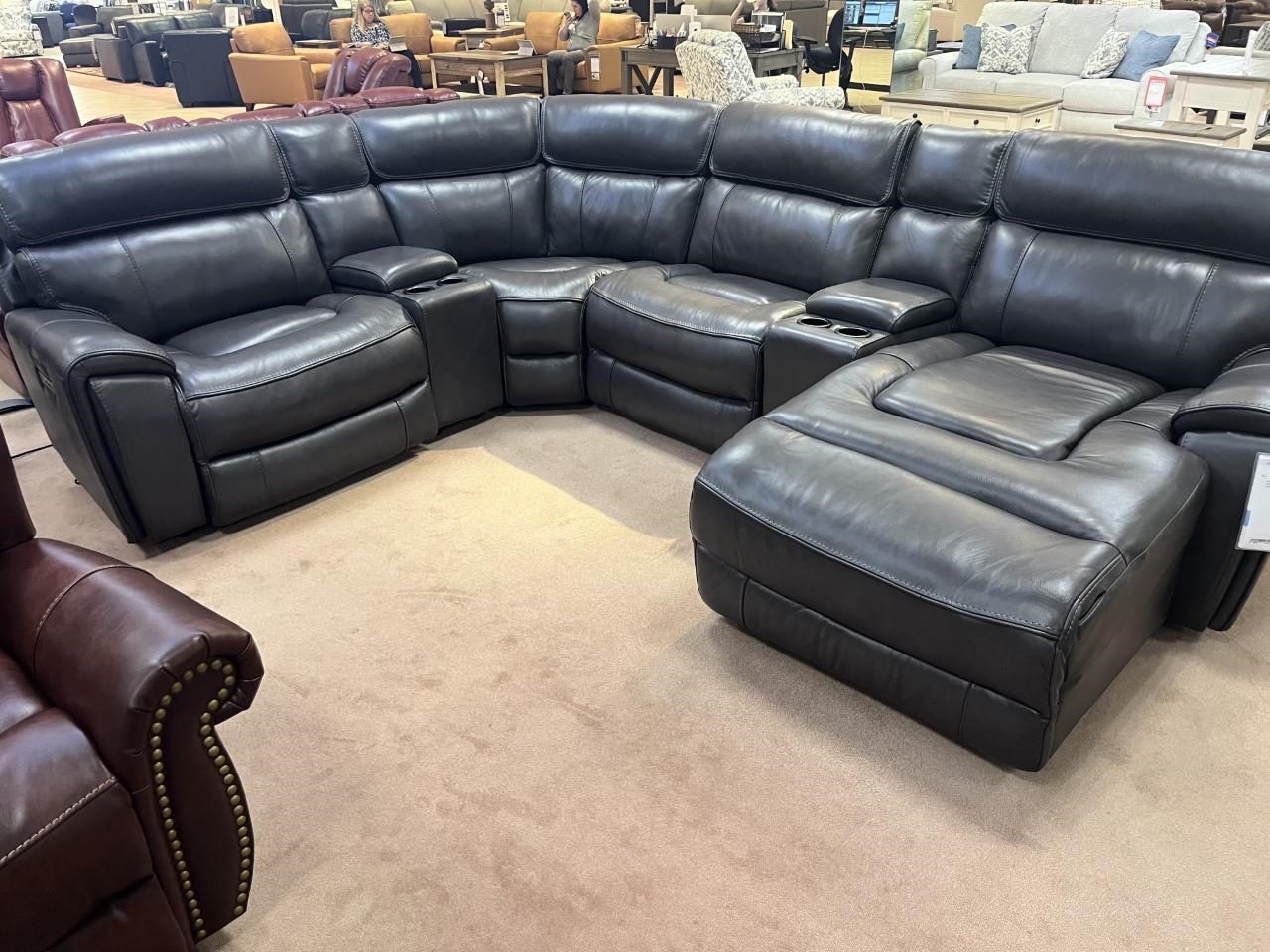 Cheers leather online power reclining sectional